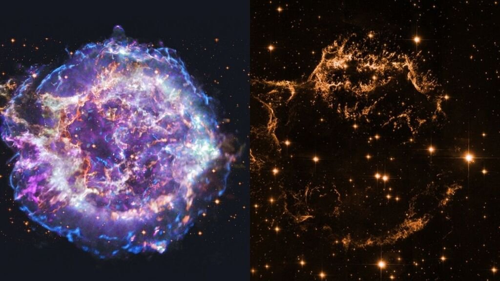 Cassiopeia A el remanente de supernova en múltiples longitudes de ondas