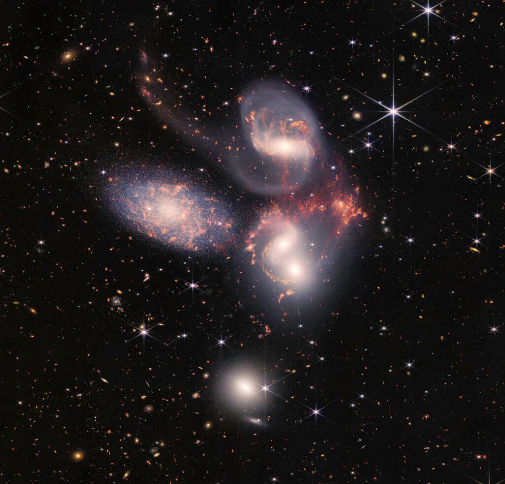 Imagen del Quinteto de Stephan capturada por el Telescopio James Webb
