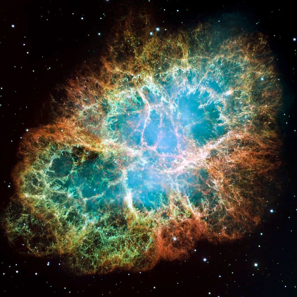Imagen compuesta del Telescopio Espacial Hubble de le la Nebulosa del Cangrejo
