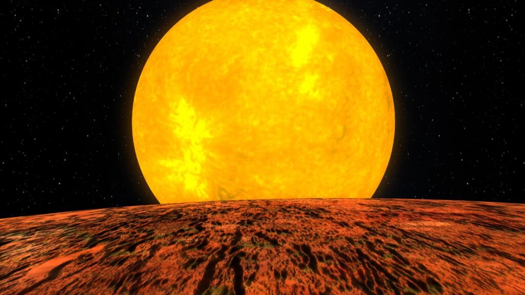 Recreación artística de un planeta rocoso, similar a lo que pudo ser la supertierra que habría engullido el Sol